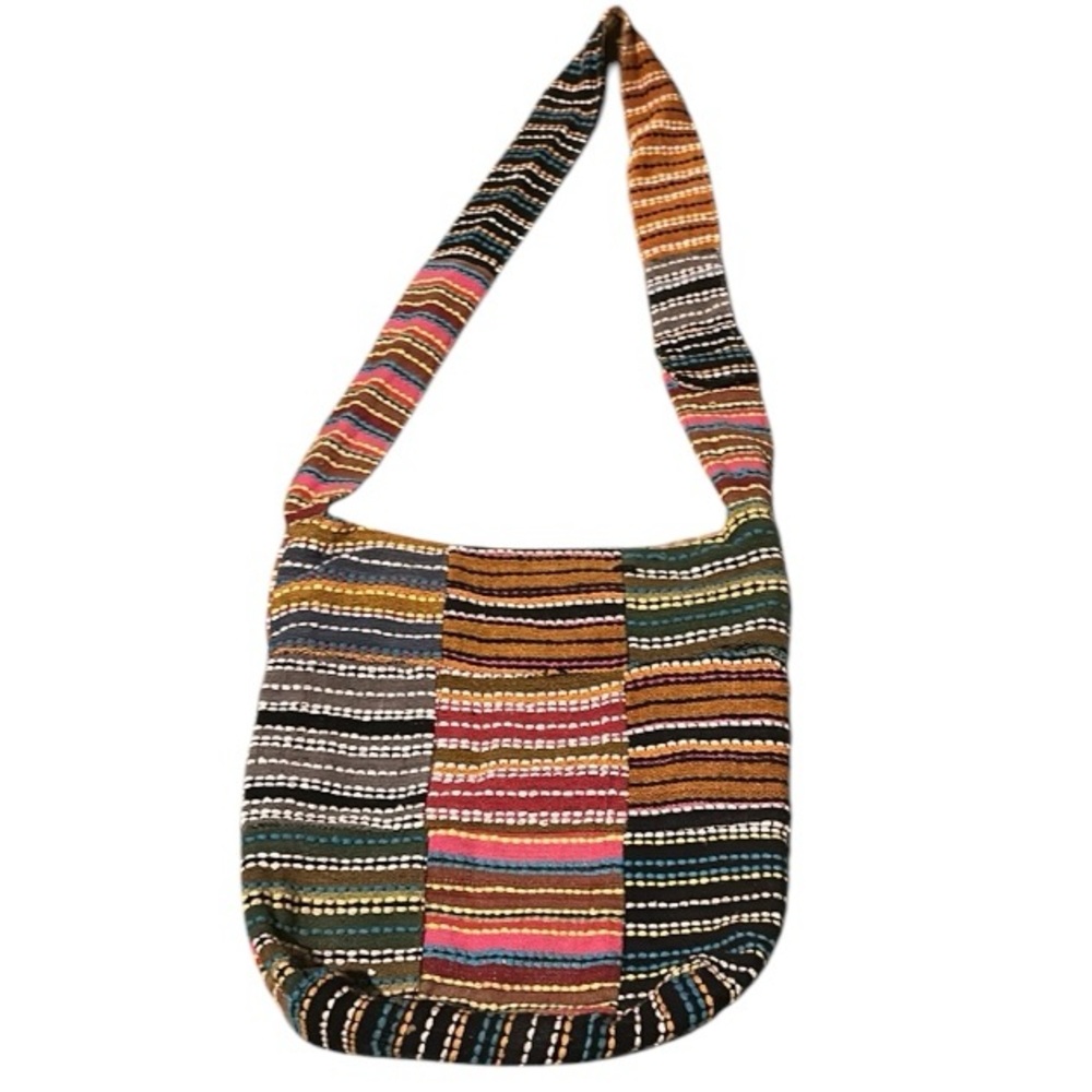 Multicolor Cotton Patchwork Crossbody Shoulder Bag - image 1